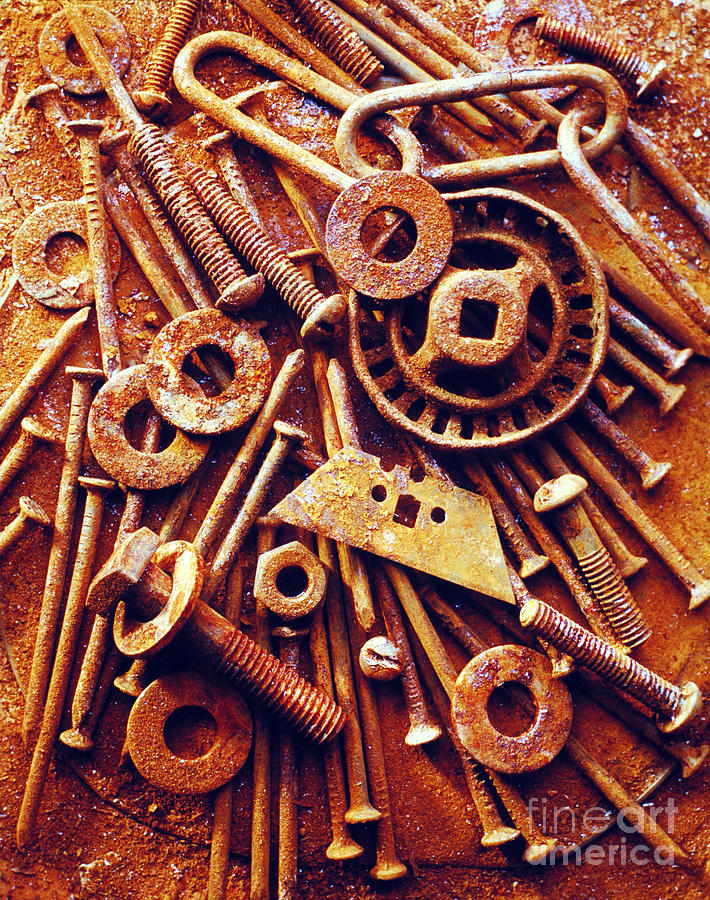 Tool Photograph - Rusty Metal Objects by Erich Schrempp