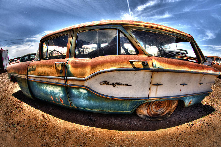 Rusty Old American Dreams - 8 Pontiac Chieftain Photograph by Mark Valentine