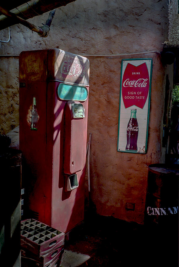 Bottle Photograph - Rusty old Coke machine by Robert  C George