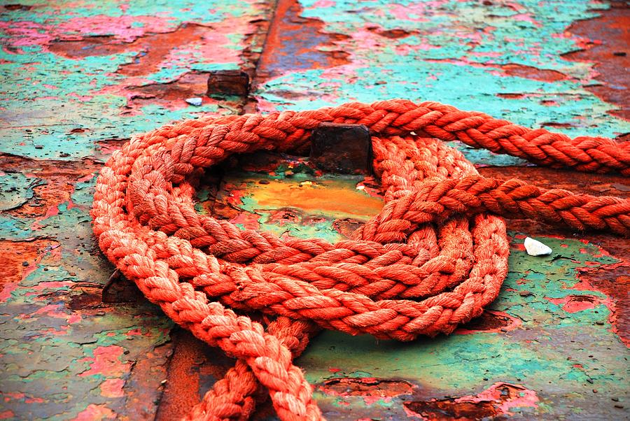 Rope Photograph - Rusty Old Ship by Norma Brock