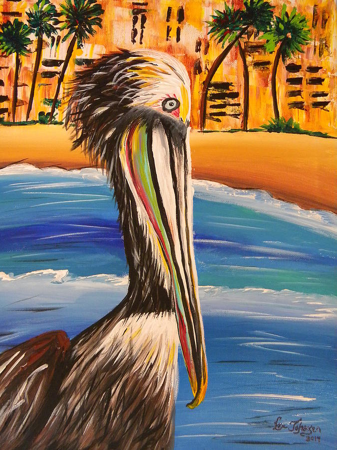 Rusty Pelican Painting by Eric Johansen
