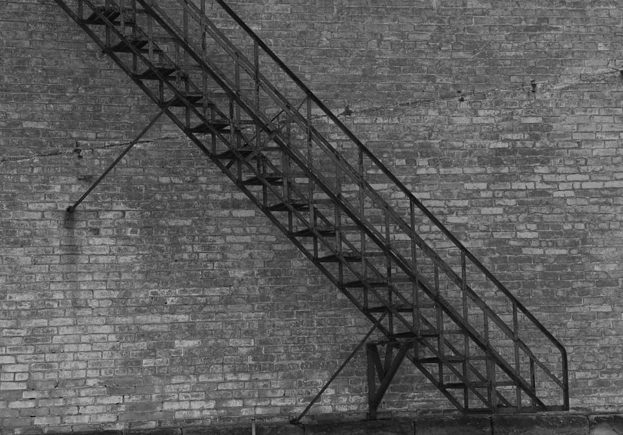 Rusty Stairway B W Photograph