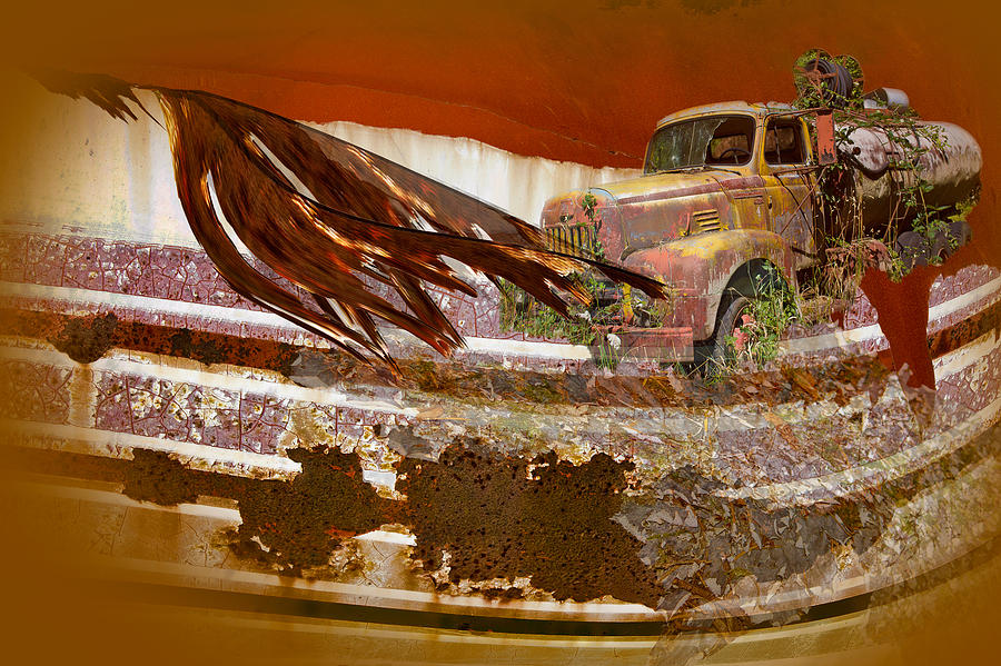 Rusty Truck Abstract Digital Art by Georgianne Giese