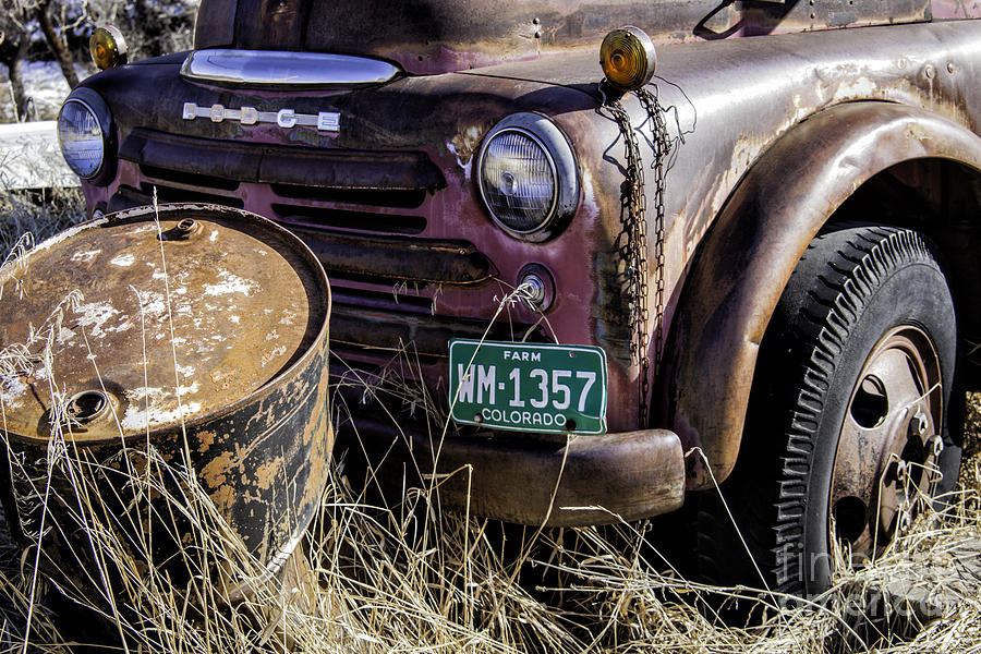 Rusty Truck and Barrel Photograph by Timothy Hacker