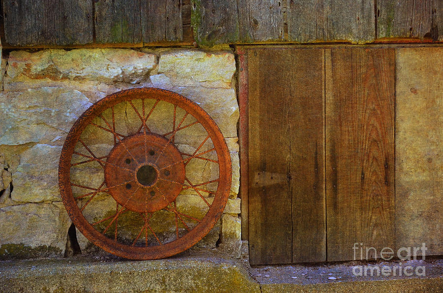Vintage Photograph - Rusty Wheel by Luther Fine Art