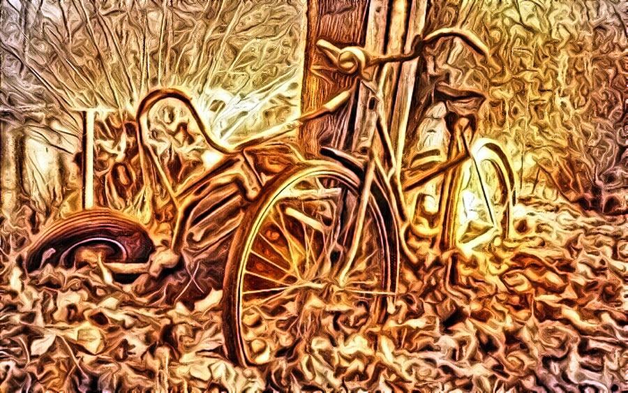 Rusty Wheels Painting by Art Diamond Fine Art America