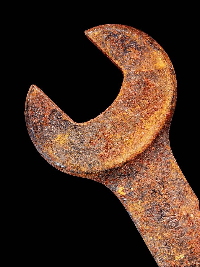 Vintage Photograph - Rusty Wrench by Jim Hughes