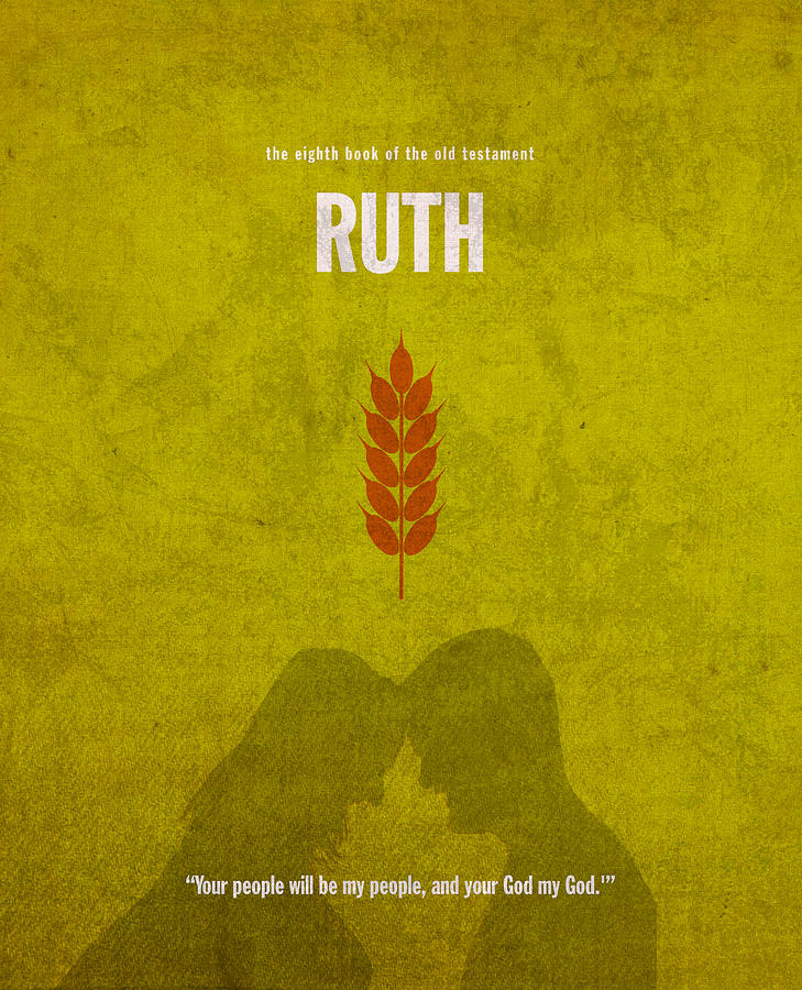 Book Mixed Media - Ruth Books of the Bible Series Old Testament Minimal Poster Art Number 8 by Design Turnpike