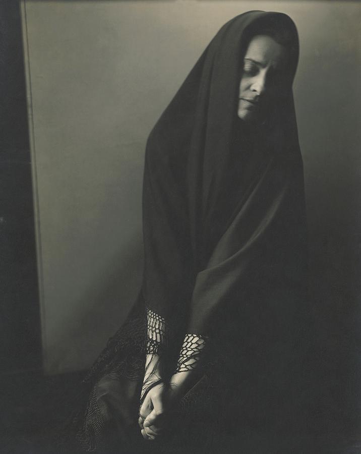 Ruth Draper Wearing A Cape Photograph by Edward Steichen
