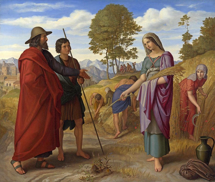 Julius Schnorr Von Carolsfeld Painting - Ruth in Boazs Field by Julius Schnorr von Carolsfeld