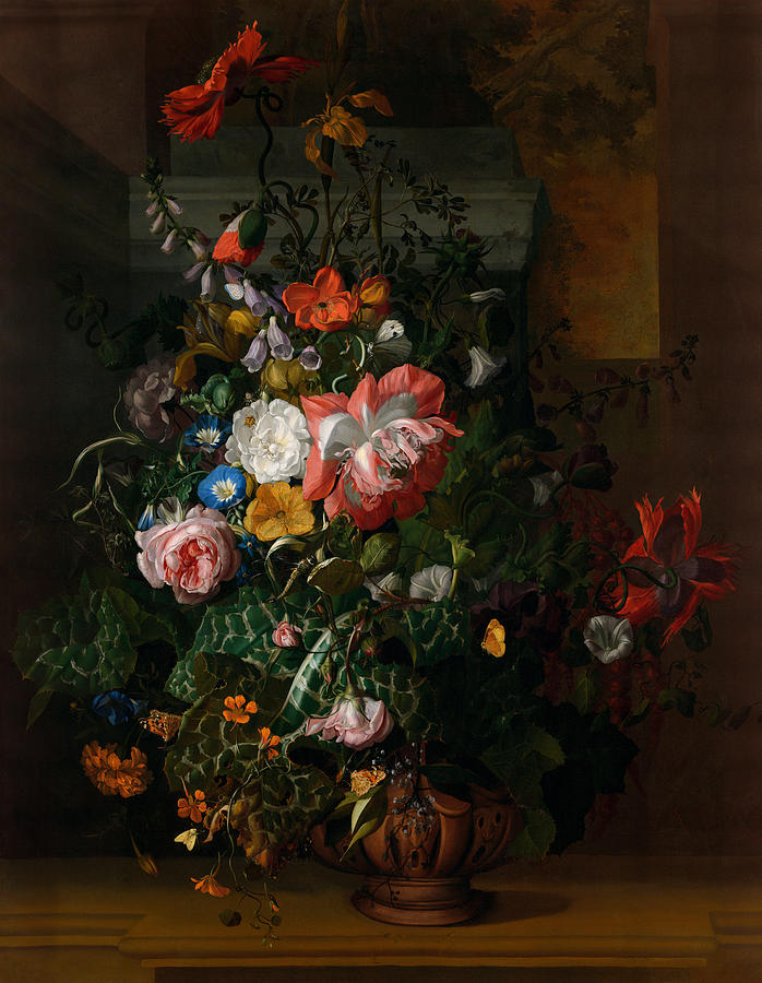 Ruysch Flowers In Urn, 1688 Painting by Granger