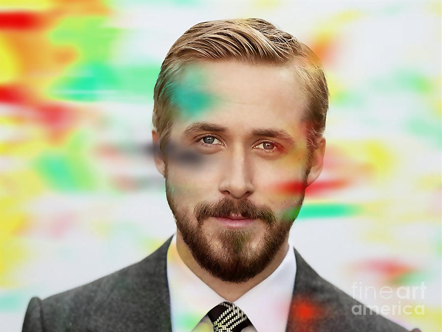 Celebrity Mixed Media - Ryan Gosling Painting by Marvin Blaine