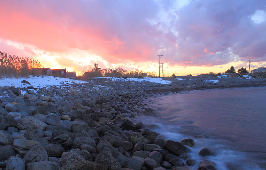 Rye Harbor Beach New Hampshire Sunset Photograph by John Burk Fine
