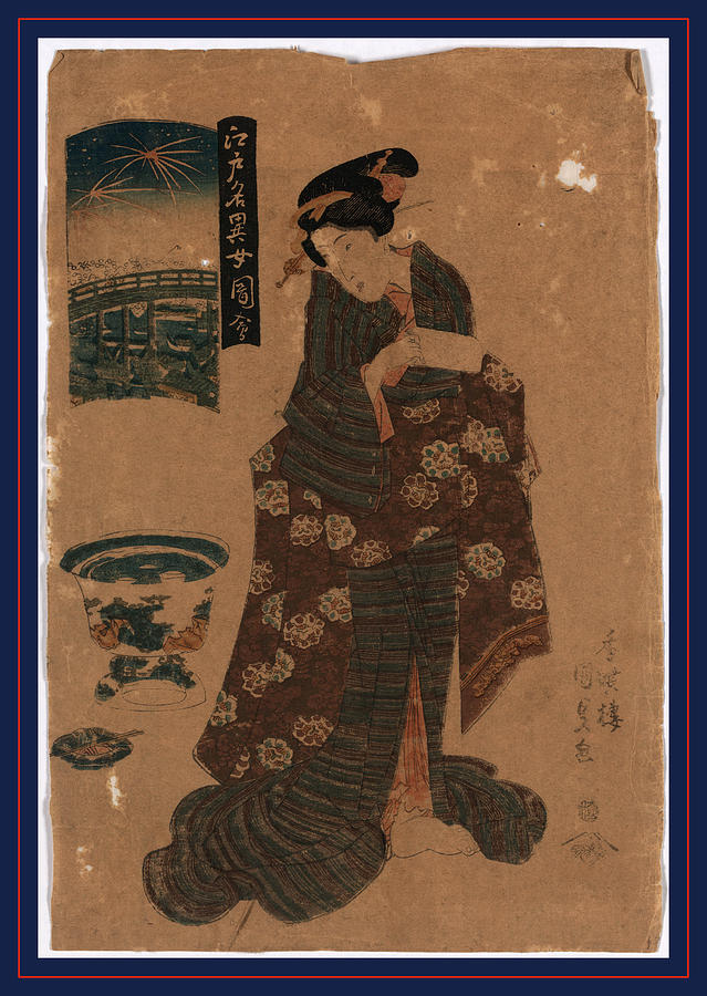1818 Drawing - Ryogoku No Hanabi, Fireworks At Ryogoku. Between 1818 by Utagawa, Toyokuni (1769-1825), Japanese 1818 Drawing - Ryogoku No Hanabi, Fireworks At Ryogoku. Between 1818 by Utagawa, Toyokuni (1769-1825), Japanese
