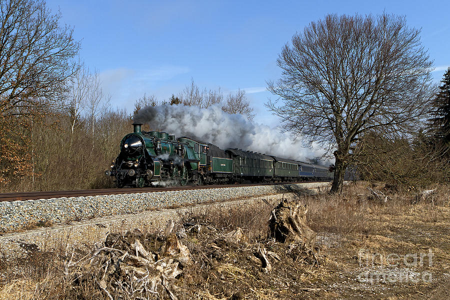 Train Photograph - S 3/6 3673 on the Allgaeu railway  by Christian Spiller