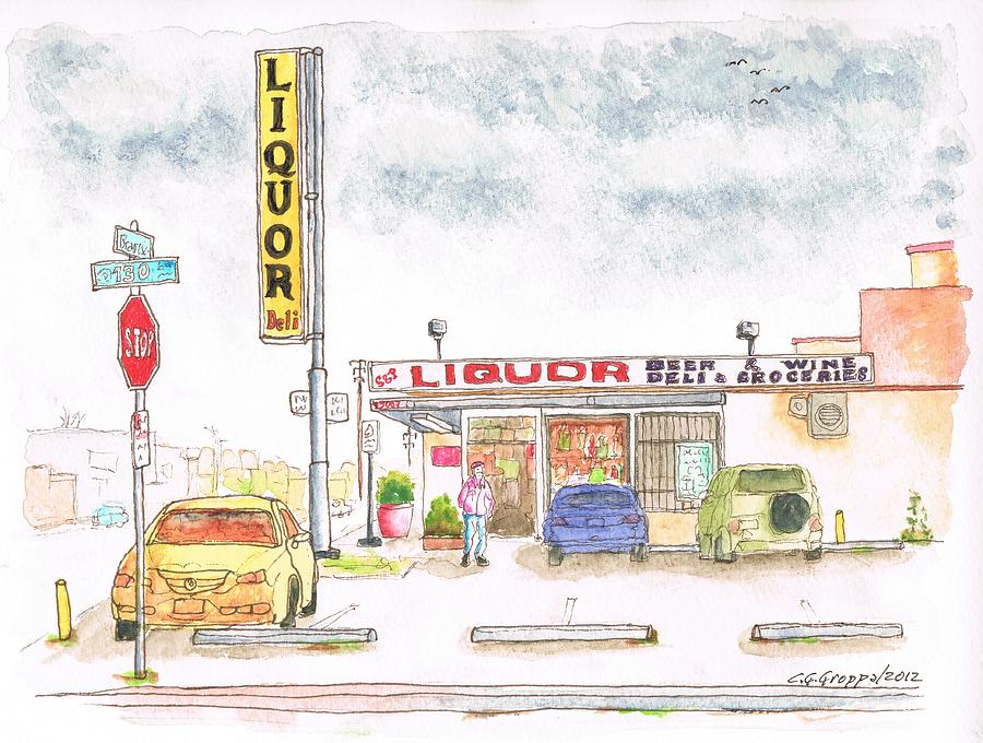 S and P Liquor - Hawthorn - California Painting by Carlos G Groppa
