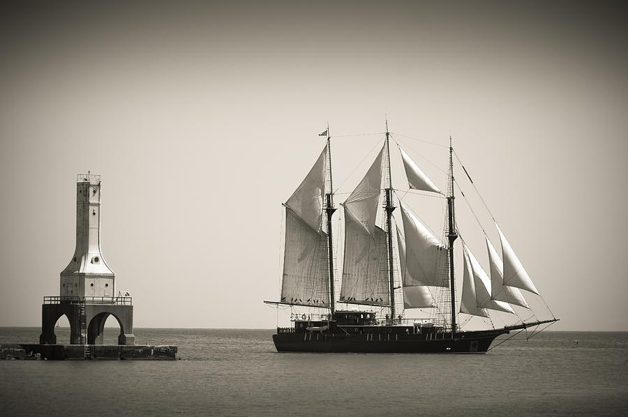 s/v Peacemaker B and W Photograph by James  Meyer