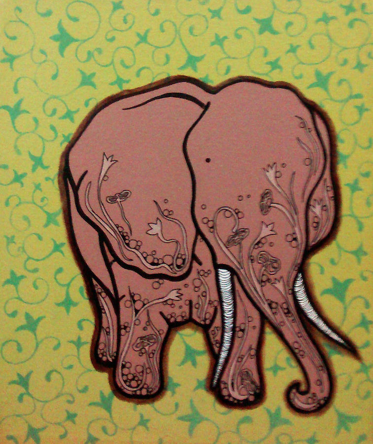 Elephant Mixed Media - Saathi II by Rinky Upadhyay