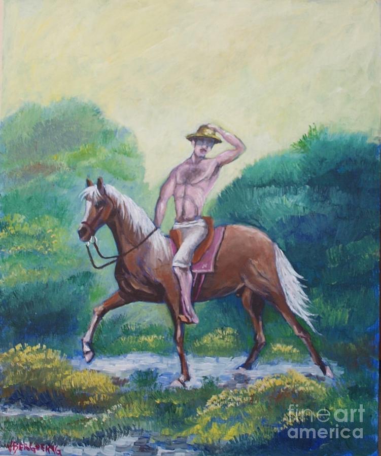 Sabanero on a horse Painting by Jean Pierre Bergoeing