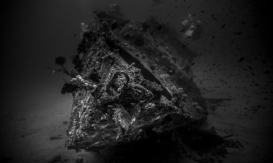 Sabang Wreck - Steelyacht - In Black And White Photograph