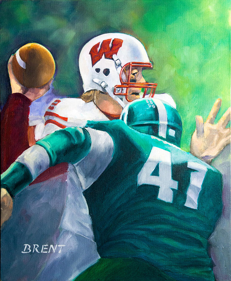 Football Painting - Sack by Robert Brent