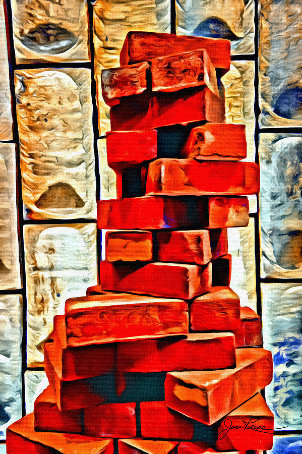 Stacked Bricks Painting by Joan Reese