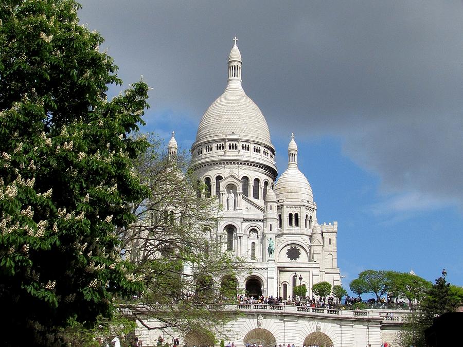 Sacre Coeur and chestnut blossoms Photograph by Keith Stokes