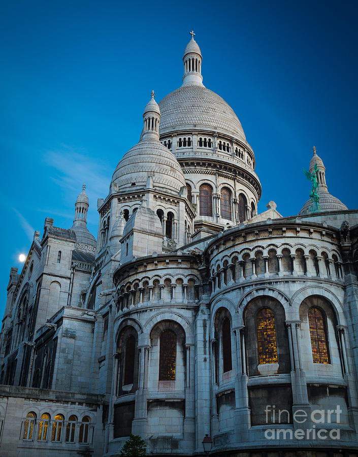 Sacre-Coeur at Night Photograph by Inge Johnsson