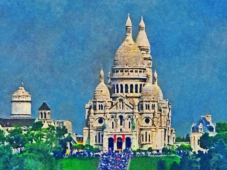 Sacre Coeur in Paris Digital Art by Digital Photographic Arts