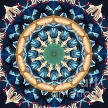 Balance Digital Art - Sacred Circle of Love Peace and Harmony Blue by Dawn Boyer