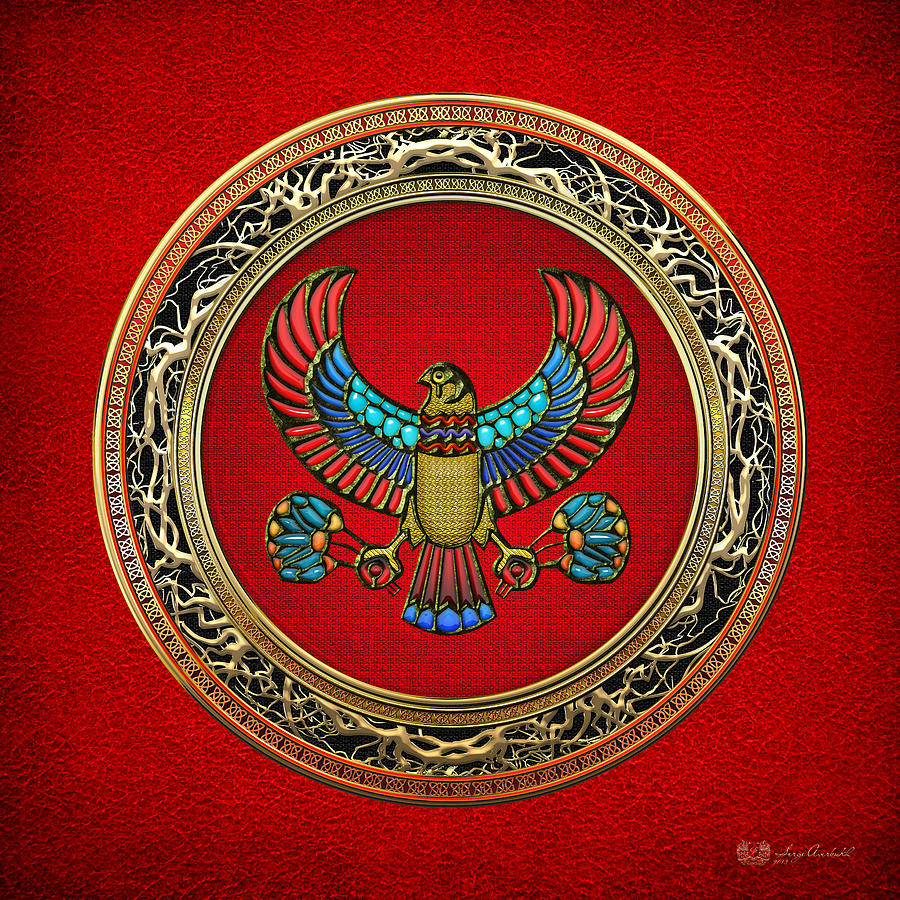 Sacred Egyptian Falcon Digital Art by Serge Averbukh