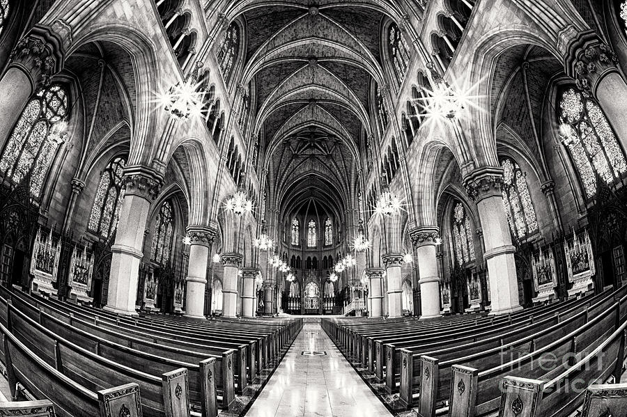 Sacred Heart Basilica Black and White Photograph by Jerry Fornarotto