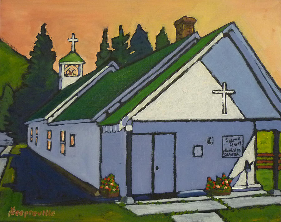 Salmo Painting - Sacred Heart Catholic Church Salmo by Tea Preville