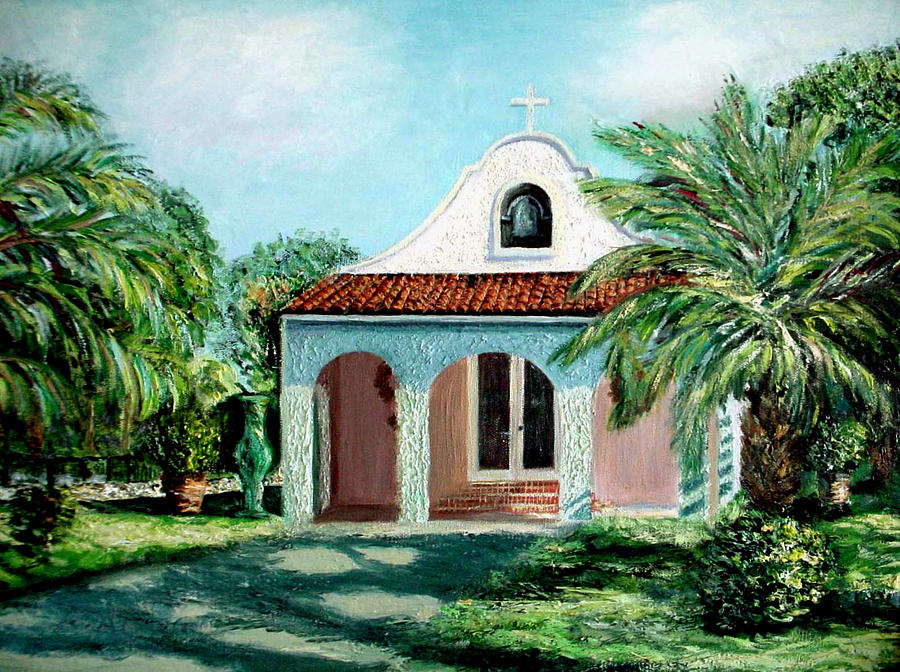 Tree Painting - Sacred Heart Chapel by Mary Phillip
