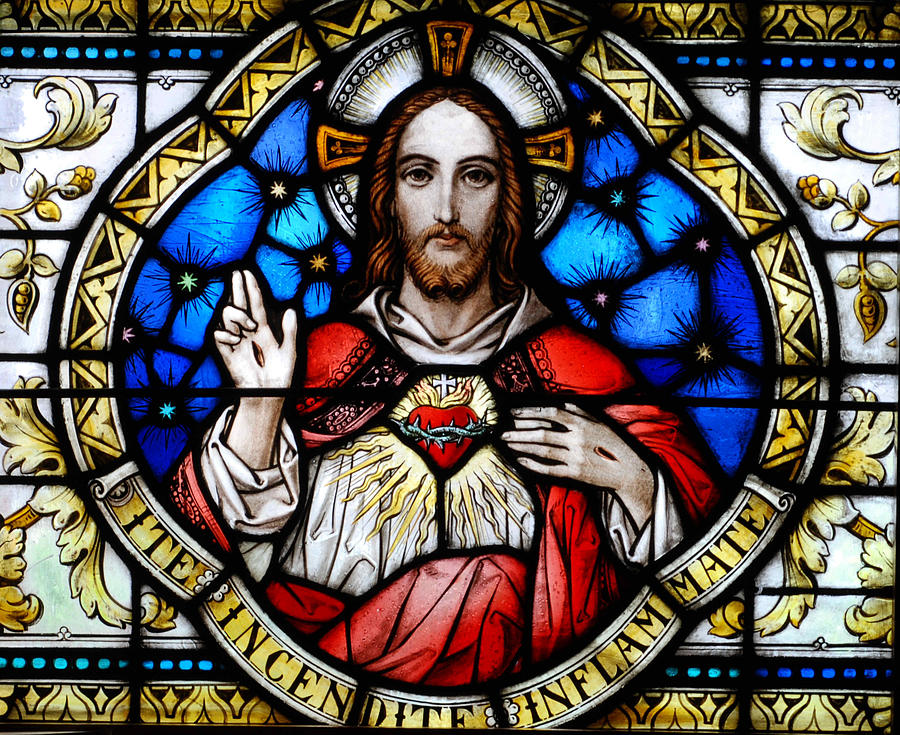 Sacred Heart in Stained Glass Photograph by Philip Ralley - Fine Art ...