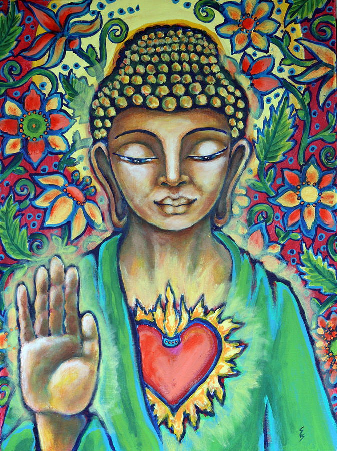 Sacred Heart of Buddha Painting by Shelley Bredeson - Fine Art America