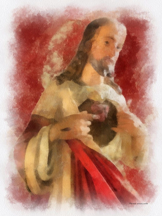 Sacred Heart Of Jesus Photo Art 01 Photograph by Thomas Woolworth