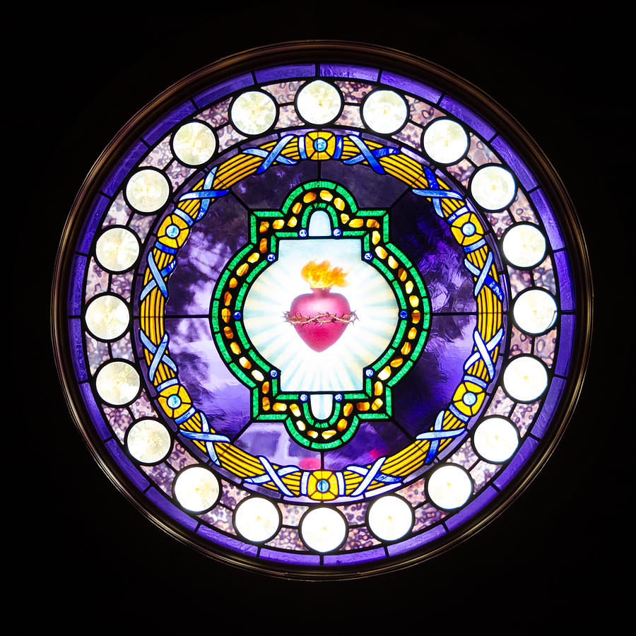 Sacred Heart Stained Glass Photograph by Debra Martz