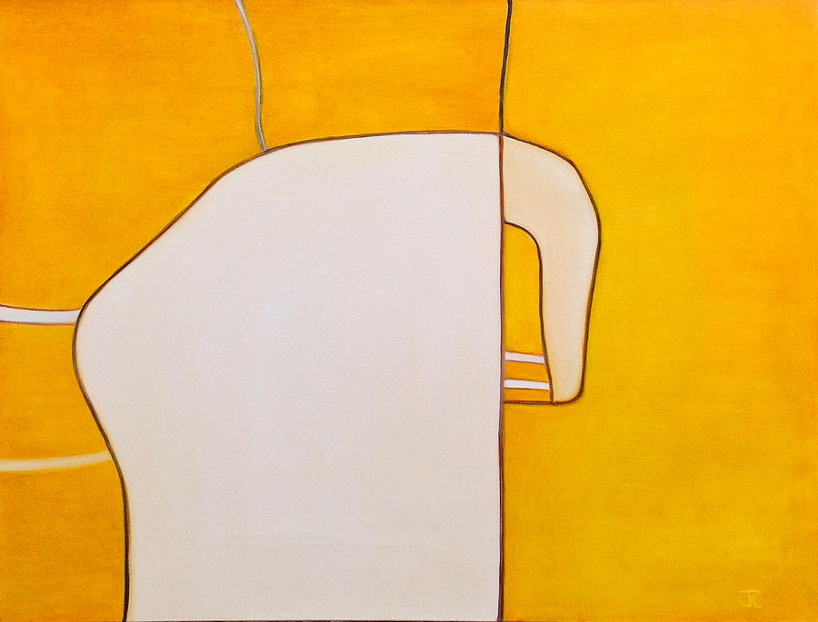 Abstract Painting - Sacred White Elephant in the Room by Judith Chantler
