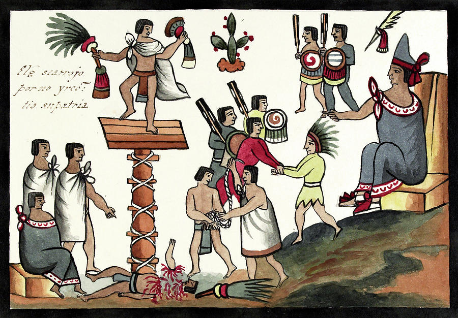 Human Photograph - Sacrifice Of An Aztec Noble by Library Of Congress