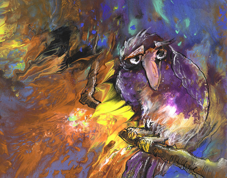 Sad Bird Painting by Miki De Goodaboom