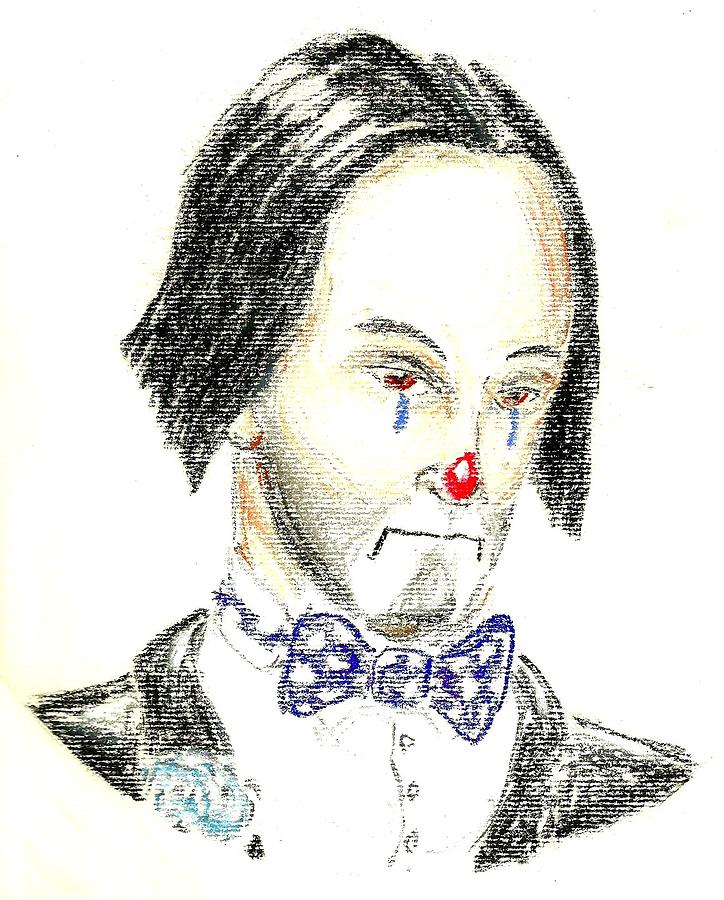 Sad Clown Drawing by Jeff Ermoian