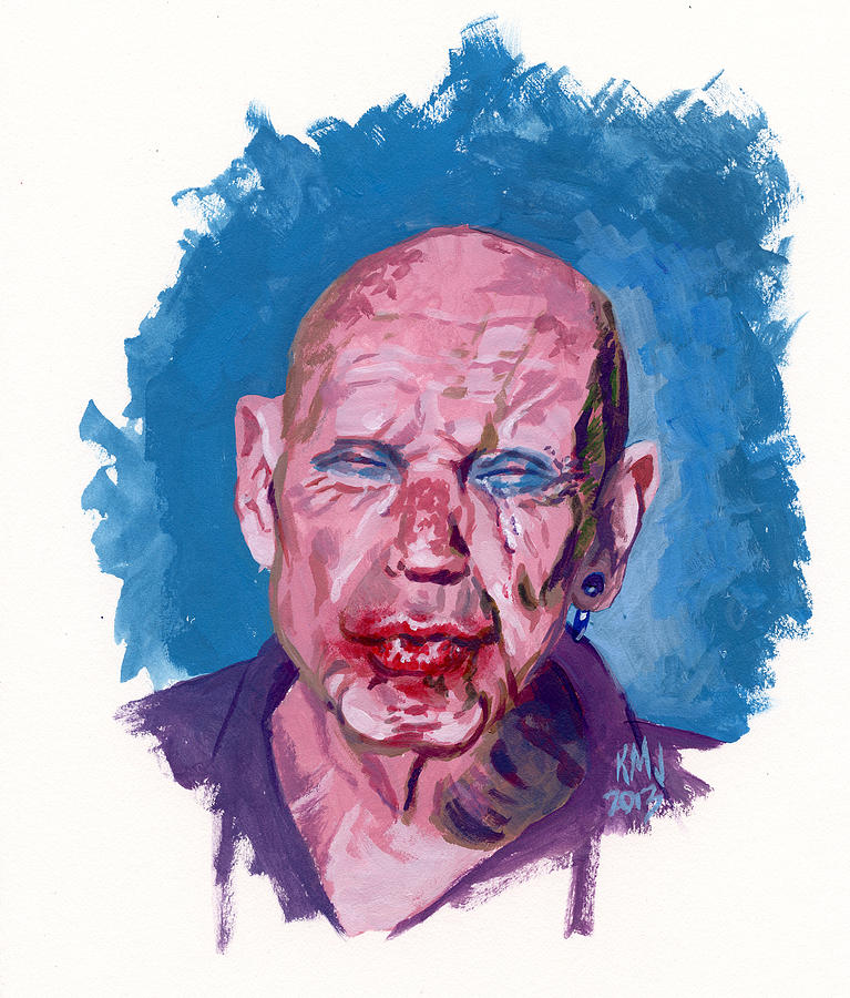Men Painting - Sad Clown by Ken Meyer jr Men Painting - Sad Clown by Ken Meyer jr
