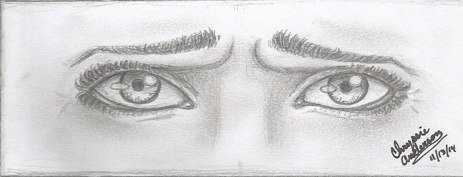 Sad Eyes Drawing by Chrystene Anderson