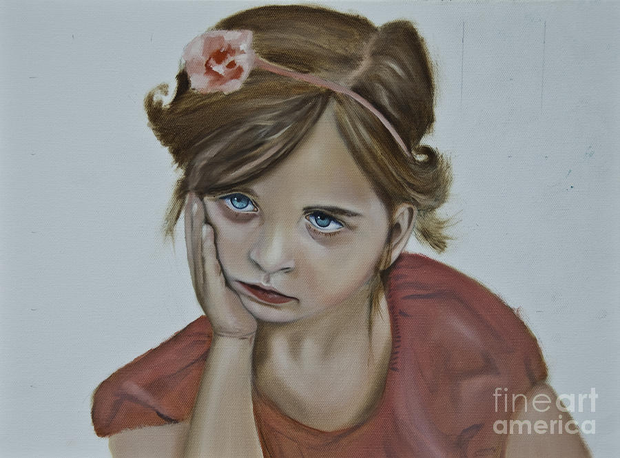Sad Little Girl Painting by James Lavott