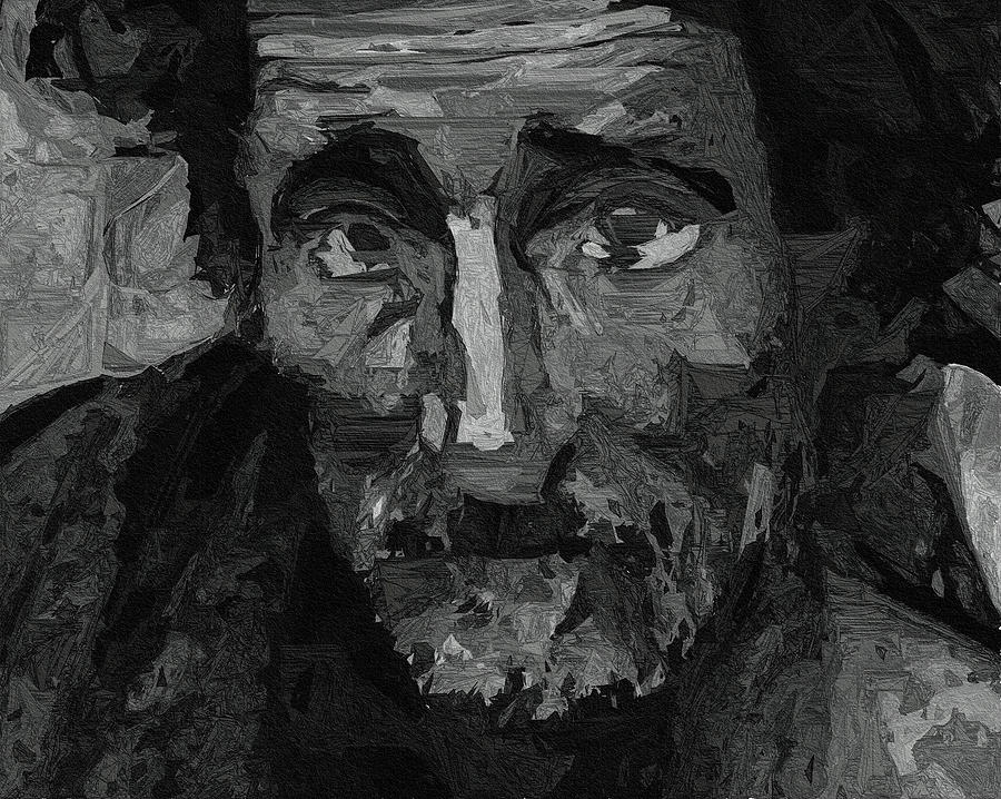 Sad Man Painting by Inspirowl Design