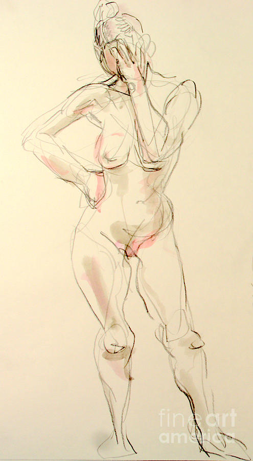 Nude Drawing - Sad Sara by Andy Gordon