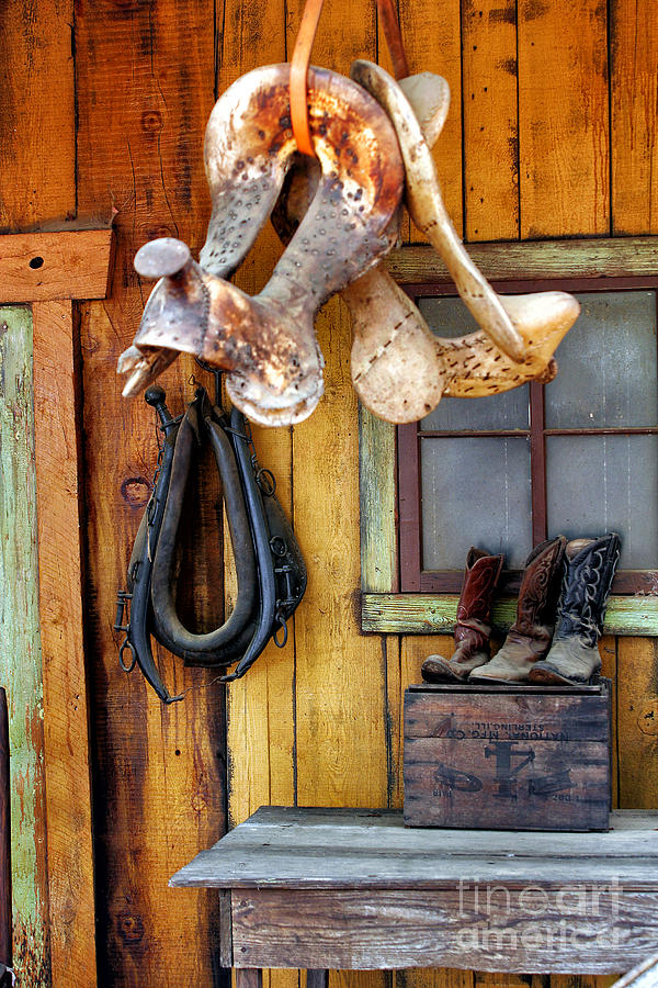 Saddle and Boots Photograph by Timothy Hacker - Fine Art America