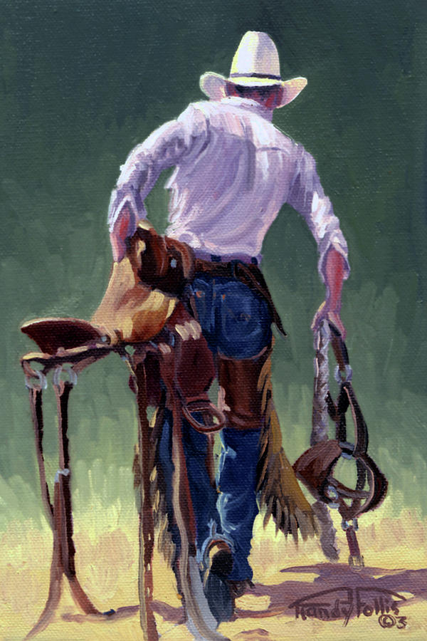 Cowboy Painting - Saddle Bronc Rider by Randy Follis