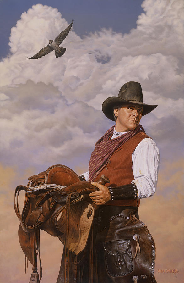 Saddle em Up Painting by Ron Crabb